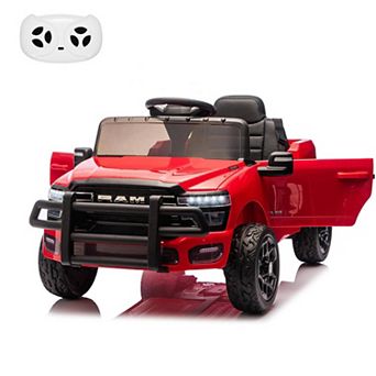 12V Licensed RAM Pickup Ride-On Truck, Remote Control, 3 Speeds, LED Lights, Music, All-Terrain