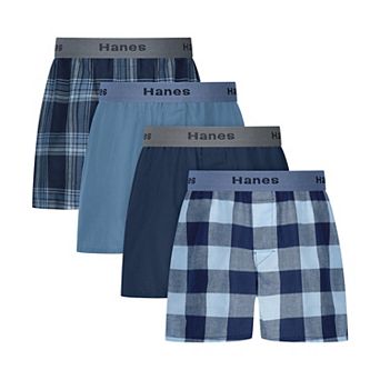 Boys 6-18 Hanes® 4-Pack Ultimate® Cotton-Blend Woven Boxer Underwear