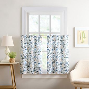 Curtainworks Lena Floral Tier Curtain Set