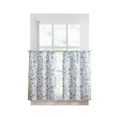 Curtainworks Lena Floral Tier Curtain Set