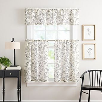 Curtainworks Hummingbird 3 pc Valance & Tier Set