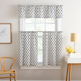 Curtainworks Kiara 3 pc Valance & Tier Set