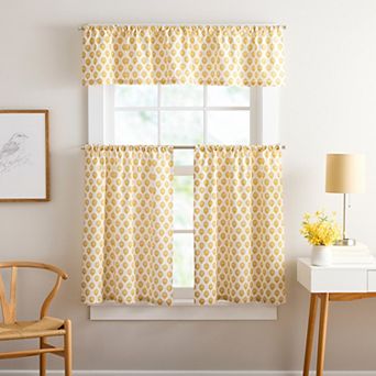 Curtainworks Kiara 3 pc Valance & Tier Set