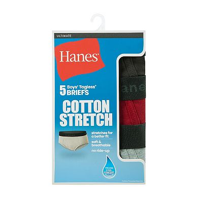 Boys 6-18 Hanes® 5-Pack Ultimate® Cotton-Stretch Boxer Briefs