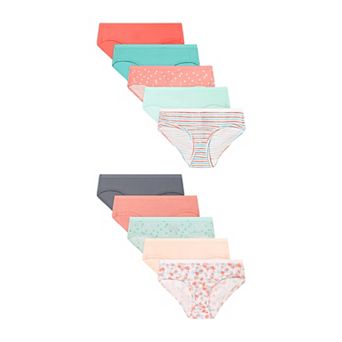Girls 6-14 Hanes® 10-Pack Ultimate® Cotton Stretch Hipster Underwear