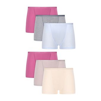 Girls 6-16 Hanes® 6-Pack Supersoft Rib Boxer Brief Panties