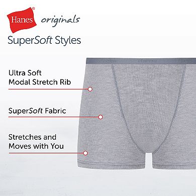 Girls 6-16 Hanes® 6-Pack Supersoft Rib Boxer Brief Panties