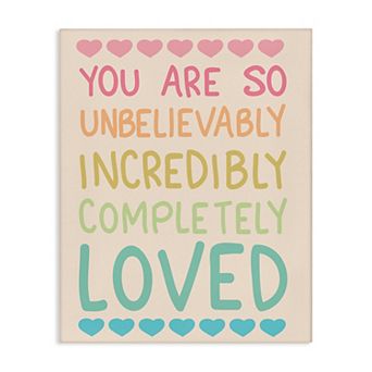 Stupell Home Decor Completely Loved with Hearts Wall Art