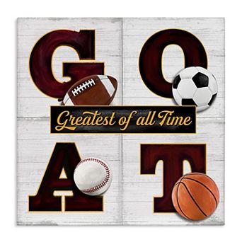 Stupell Home Decor GOAT with Sports Balls Wall Art