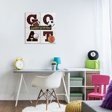 Stupell Home Decor GOAT with Sports Balls Wall Art