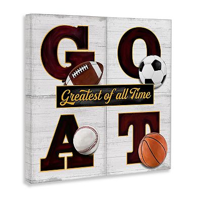 Stupell Home Decor GOAT with Sports Balls Wall Art