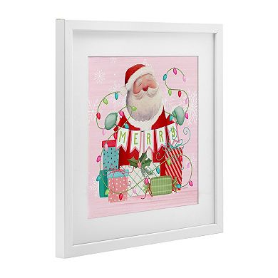 Stupell Home Decor Merry Pinkmas Santa Wall Art