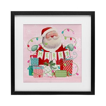 Stupell Home Decor Merry Pinkmas Santa Wall Art