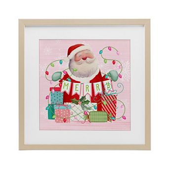 Stupell Home Decor Merry Pinkmas Santa Wall Art