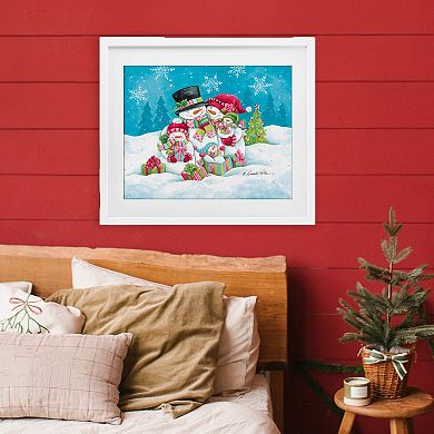 Stupell Home Decor Festive Snowman Family Scene Wall Art