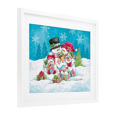 Stupell Home Decor Festive Snowman Family Scene Wall Art