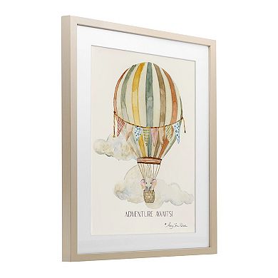 Stupell Home Decor Adventure Awaits Framed Balloon Wall Art
