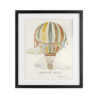 Stupell Home Decor Adventure Awaits Framed Balloon Wall Art
