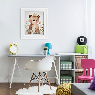 Stupell Home Decor Whimsical Crowned Baby Bear Wall Art
