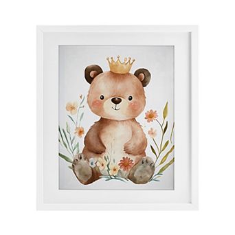 Stupell Home Decor Whimsical Crowned Baby Bear Wall Art