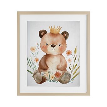 Stupell Home Decor Whimsical Crowned Baby Bear Wall Art