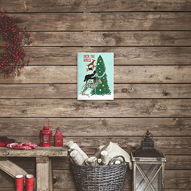 Stupell Home Decor Deck The Halls Stacked Dogs Wall Art