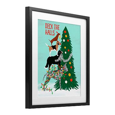Stupell Home Decor Deck The Halls Stacked Dogs Wall Art
