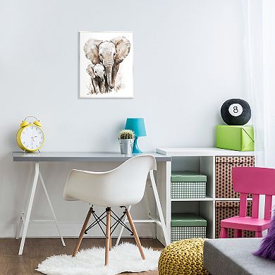 Stupell Home Decor Elephant Baby with Mother Wall Art
