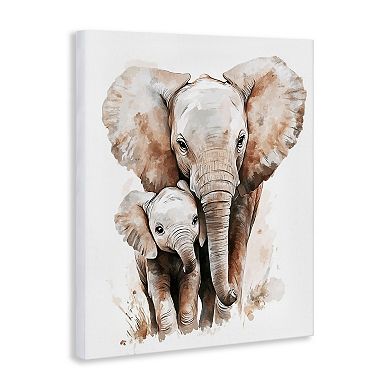 Stupell Home Decor Elephant Baby with Mother Wall Art