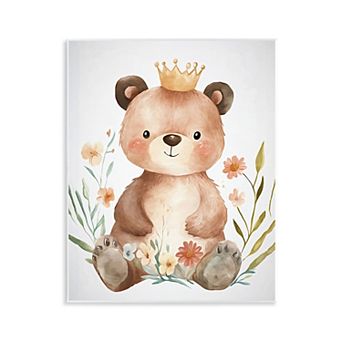 Stupell Home Decor Whimsical Crowned Baby Bear Wall Art