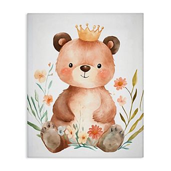 Stupell Home Decor Whimsical Crowned Baby Bear Wall Art