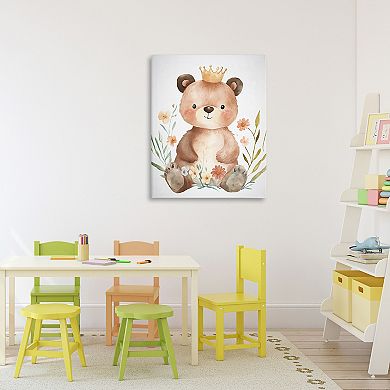 Stupell Home Decor Whimsical Crowned Baby Bear Wall Art