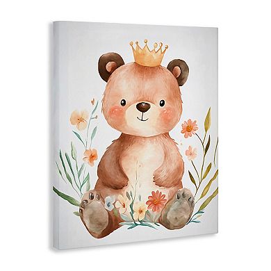 Stupell Home Decor Whimsical Crowned Baby Bear Wall Art