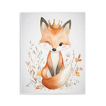 Stupell Home Decor Crowned Baby Fox Wall Art