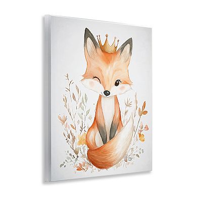 Stupell Home Decor Crowned Baby Fox Wall Art