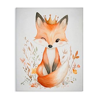 Stupell Home Decor Crowned Baby Fox Wall Art