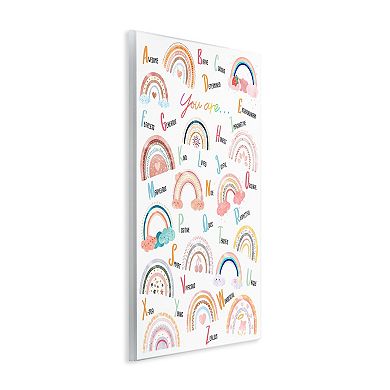 Stupell Home Decor Motivational Rainbow Alphabet Wall Art