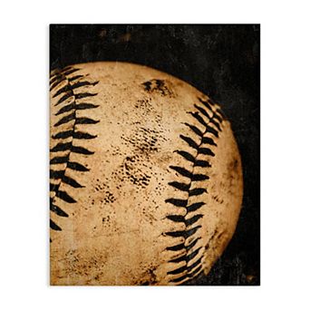 Stupell Home Decor Vintage Baseball Close Up Wall Art