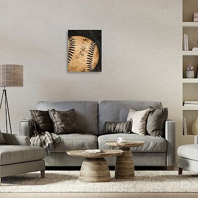 Stupell Home Decor Vintage Baseball Close Up Wall Art