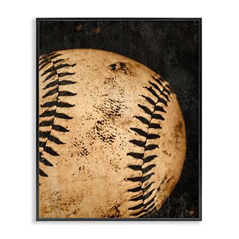 Stupell Home Decor Vintage Baseball Close Up Wall Art