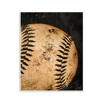 Stupell Home Decor Vintage Baseball Close Up Wall Art
