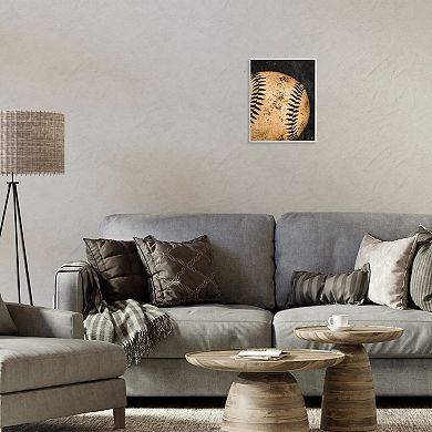 Stupell Home Decor Vintage Baseball Close Up Wall Art