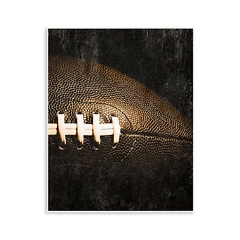 Stupell Home Decor Rustic Football Close Up Plaque Wall Art