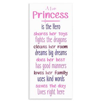 Stupell Home Decor True Princess Is The Hero Plaque Wall Art