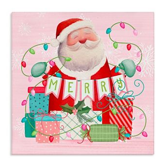 Stupell Home Decor Merry Santa Canvas Wall Art