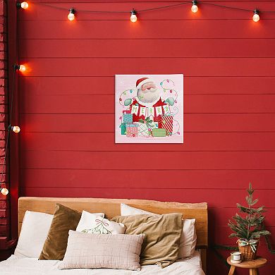 Stupell Home Decor Merry Santa Canvas Wall Art