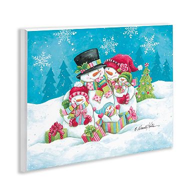Stupell Home Decor Festive Snowman Family Scene Plaque Wall Art