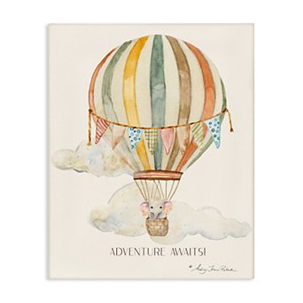 Stupell Home Decor Adventure Awaits Hot Air Balloon Canvas Wall Art