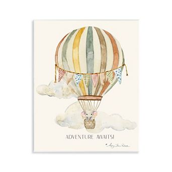 Stupell Home Decor Adventure Awaits Hot Air Balloon Plaque Wall Art