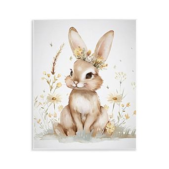 Stupell Home Decor Whimsical Baby Rabbit Plaque Wall Art
